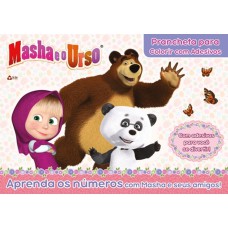 Masha e o Urso - Prancheta colorir com adesivos