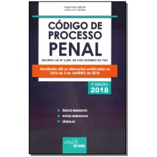 Código De Processo Penal 2018   Mini
