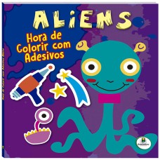 Hora de Colorir com adesivos: Aliens
