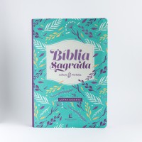 Bíblia NVI, Couro Soft, Flores, Letra Gigante, Leitura Perfeita