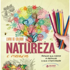 Livro de colorir natureza e paisagens